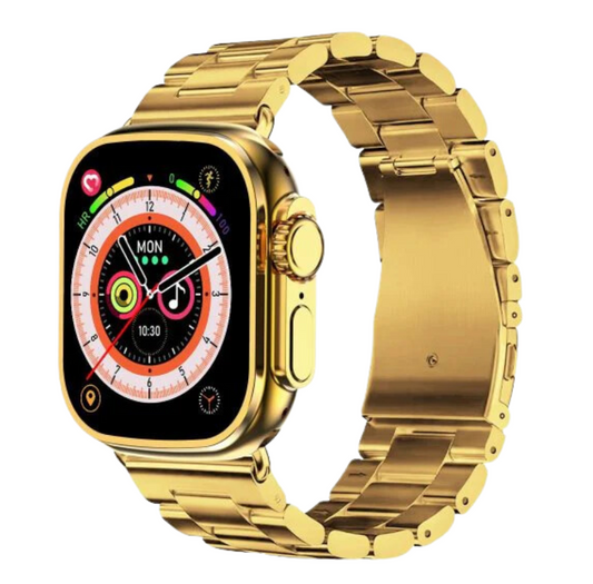 H11 Ultra2 Smartwatch – Gold and Black Straps